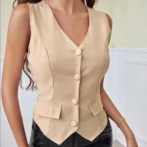 Tops 4 For 25 Sleeveless Button Front Flap Blazer Vest Poshmark